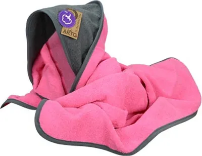 Immagine prodotto di A&R 032.50 | Asciugamano con cappuccio per bambini / 75 x 75 cm - Colore: Rosa/Grafite/Grafite - Dimensioni: 75 x 75 cm