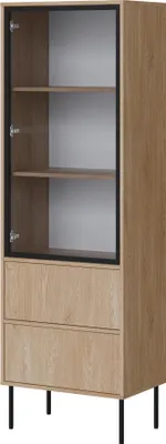 Produktbild von Furniture24 Vitrine Domi 60 1 Türig Vitrinenschrank 60X185X40 Cm - Cremona Eiche