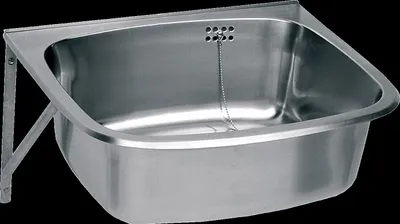 Produktbild von KWC Ausgussbecken, SIRIUS, Edelstahl, 560x200x460 mm, Klapprost und Spritzwand