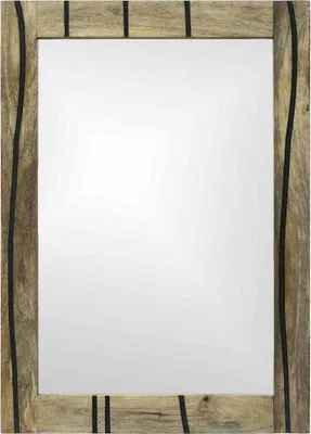 Immagine prodotto di vidaXL Specchio da bagno rettangolare in legno naturale 50 x 2,5 x 70 cm