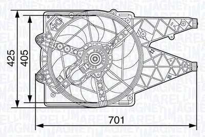 Produktbild von MAGNETI MARELLI 069422472010 Lüfter Motorkühlung Kühlerlüfter für FIAT Ducato Kastenwagen (250, 290) Wasserkühler Ø405mm