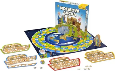 Produktbild von Brettspiel Noahs Arche – Tierpaare sammeln nach Farben zum Schiff bringen