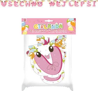 Produktbild von RAPPA Papiergirlande Happy Birthday - rosa