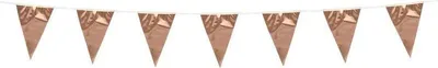 Produktbild von Wimpel Girlande aus Folie in Rosegold Metallic 3 Meter