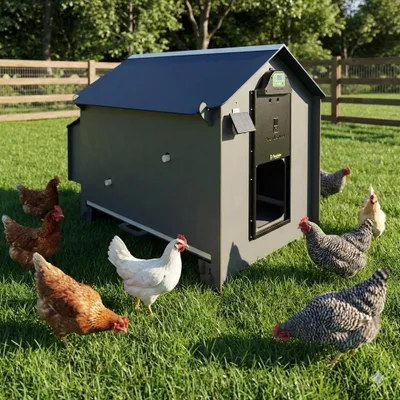 Image de Poulailler - Poulailler en bois - Poulailler pour poules pondeuses - Enclos pour poules - Cage pour poules - Pour 8 poules pondeuses
