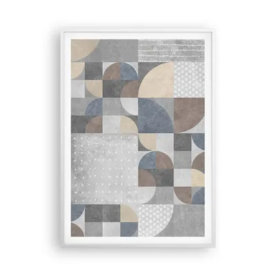 Produktbild von Gerahmtes Poster - Weißer Rahmen - Geometrie Kunst Stein - 70x100 cm - Wand Bild - Wanddeko - Wandbilder - Kunstposter - Wandposter - Bilderrahmen - Bilder - Kunstdruck - P2WPA70x100-4621