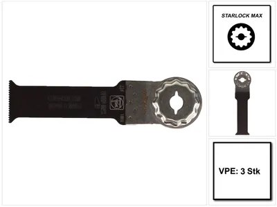 Produktbild von Fein E-Cut Long-Life Starlock Max Sägeblatt 3 Stk. 90 x 32 mm ( 63502224220 ) BI-Metall