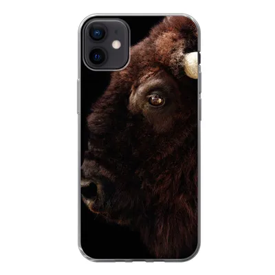 Produktbild von MuchoWow® Handyhülle Schutzhülle Hülle für iPhone 12 mini Bison - Horn - Porträt Silikon Softcase Handy Hülle - Bild