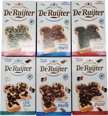 Produktbild von De Ruijter Six Pack - Hagelfeest - Melk - Puur - Streusel und Flocken