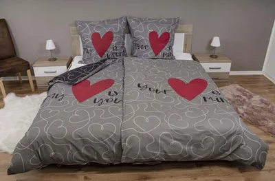 Produktbild von aboutyourhome bettwäsche Partner Bettwäsche Baumwolle Wende 135x200 / 80x80 cm Set 4tlg. Mr.&Mrs., Grau / 4 tlg.