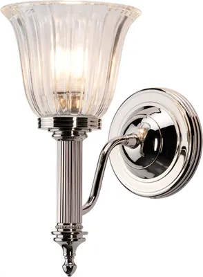 Image de Applique de salle de bain Carroll, nickel poli, 1xG9x3W, laiton, dim. : 26,1 x 13,9 x 22,9 cm, IP44, Elstead