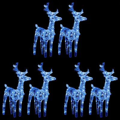 Produktbild von The Living Store LED-Rentiere 6 Stk. Blau 240 LEDs Acryl