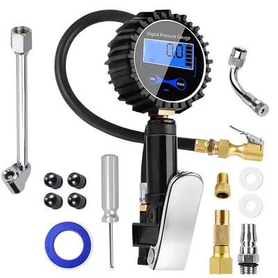 Obrázek produktu pro Manometr, pumpa na pneumatiky, 200 psi, digitální měřič tlaku v pneumatikách