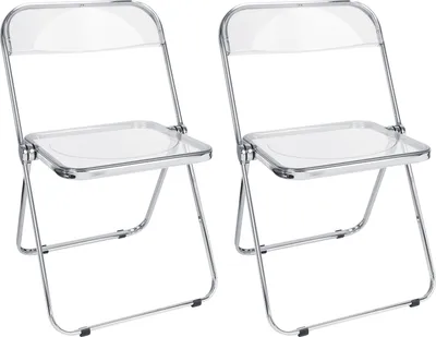 Produktbild von 2er Set Klappstuhl Lounge-Sessel Besuchersstuhl PET‌ Transparente Farbe
