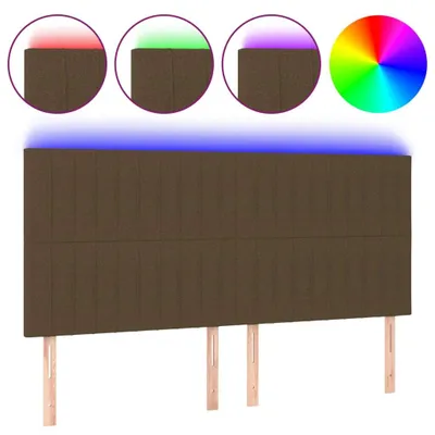 Produktbild von LED Kopfteil Dunkelbraun 200x5x118/128 cm Stoff