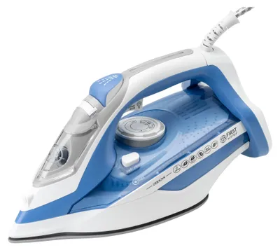 Immagine prodotto di TZS First Austria - Ferro da stiro a vapore 2600 W - Piastra in ceramica - 91 ugelli, 35 g/min di vapore - Vapore verticale, sistema anticalcare e serbatoio da 450 ml - Blu