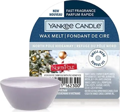 Obrázek produktu pro Yankee Candle North Pole Hideaway, Kulatý, Modrá, Bergamot, Máta, Jantar, Bílý mošus, 8 h
