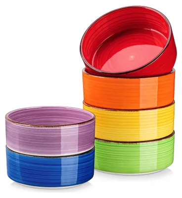 Image de set de 6 bols en faïence, saladier, bol de service, bol à céréales, bol à soupe, 500ml