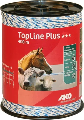 Obrázok produktu pre Kerbl lanko Top Line plus, 400 m 6x0,3 mm TriCond, biela/modrá
