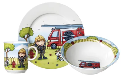 Produktbild von RITZENHOFF & BREKER Kindergeschirrset Feuerwehrmann "Bernie" 3-teilig mehrfarbig