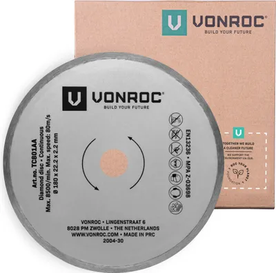 Produktbild von Vonroc Diamanttrennscheibe - 180mm - Universal - Für VONROC TC501AC Fliesenschneider