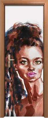 Produktbild von Türposter 70x200 cm Türaufkleber Türtapete Türfolie Klebefolie Kunst Schönheit afrikanische Frauen