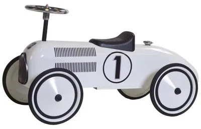 Image de Porteur voiture vintage metal lewis blanc - retro roller - 0706094
