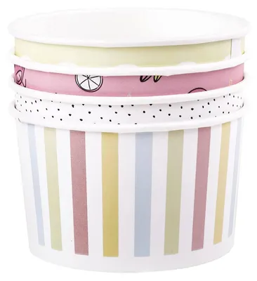 50 Papier-Eisbecher 250 ml bunt Dessertschalen stapelbar