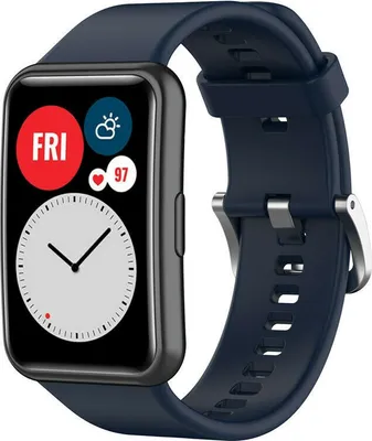 Produktbild von Strap-it Huawei Watch Fit New Silikonarmband (Dunkelblau)
