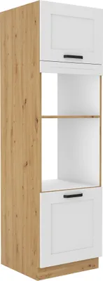 Produktbild von Kondela Schrank für Einbaubackofen Lula 60 DPM-210 2F – Weiß / Artisan-Eiche