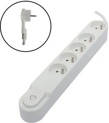 Produktbild von Chacon 47511, 1,5 m, Drinnen, Weiß, 5 AC-Ausgänge, 16 A, 100 mm