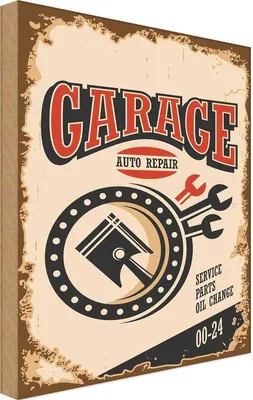 Produktbild von vianmo Holzschild 30x20 cm Garage auto repair service 00-24 Werkstatt