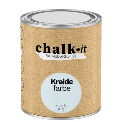 Produktbild von Kreidefarbe Chalk-it (03) Quartz 0,75L Shaby Chic Möbel Holzlack Natur Vintage Möbellack