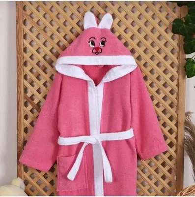Produktbild von Teksmoda Kinderbademantel mit Kapuze Hasenmotiv Lila 3-4 Jahre