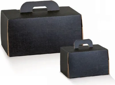 Produktbild von Foodbox karton mit Griff, 650grs kraft, SCHWARZ, format 28x20x14cm, 30 St.