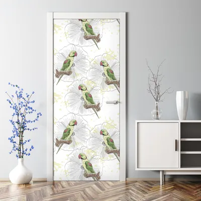 Produktbild von Dekorative Türaufkleber selbstklebend Klebefolie Aufkleber Exotische Vögel 70 x 200 cm