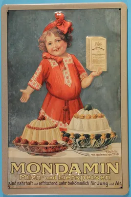 Produktbild von Blechschild Mondamin Milch + Eierspeisen Pudding Kind Schild Werbeschild