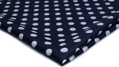 Obrázek produktu pro Podšívková tkanina Tmavě modrá s bílými tečkami, 50 x 150 cm
