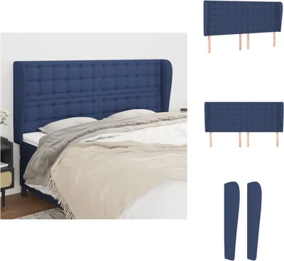 Produktbild von vidaXL Kopfteil mit Ohren Blau 203x23x118/128 cm Stoff -  Kopf- & Fußenden