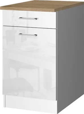 Produktbild von Küchen-Unterschrank 50 MARANELLO-03 Weiß Hochglanz Breite 50 cm