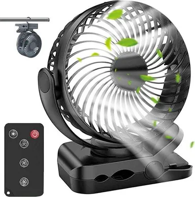 Image de Petit ventilateur de table USB avec télécommande et éclairage LED