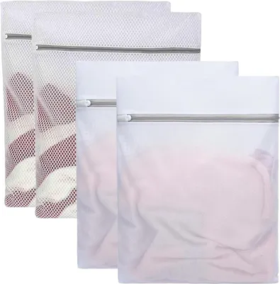 Productafbeelding van Pack van 4 Waszakken 50 x 60 cm, Wasnet voor Fijne Was, Met Rits, Herbruikbaar