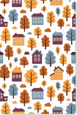 Produktbild von MuchoWow® Mauspad Mousepad Muster - Haus - Bäume 18x27 cm - Mousepads - Maus Mat - Pad - Mausunterlage