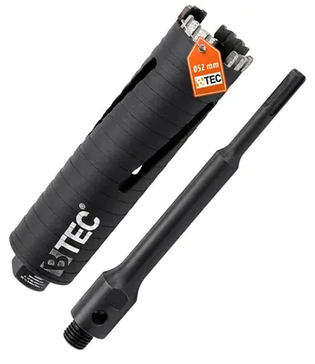 Produktbild von Diamant Bohrkrone NEXT GENERATION Ø 52 mm mit SDS+ Adapter 200 mm Nutzlänge 180 mm Segmenthöhe 10 mm Beton Mauerwerk Poroton Ziegel Porenbeton Tonrohr