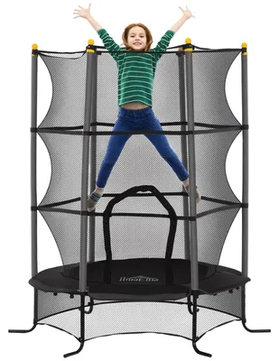 Obrázek produktu pro Dětská trampolína – zahradní trampolína – průměr 163 cm – věk 3–10 let – kardio a posilování nohou – černá