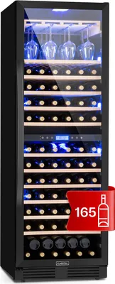 Image de Klarstein Cave a Vin Encastrable, Caves à Vin de 425L avec une Porte en Verre, Cave a Vins à Double Zone, Bar Intérieur/Extérieur, Frigo Vin, Cave a Vin de Vieillissement, Cave à Vin 165 Bouteilles