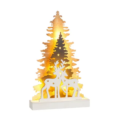 Produktbild von HI LED Weihnachtsbaumsilhouette Holz 26x5x35cm