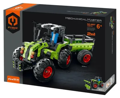 Produktbild von Bausatz iM.MASTER Traktor/Traktor mit Anhänger, 2-in-1, aus Kunststoff, 346 Teile, in einer Box mit den Maßen 31x23x6,5 cm