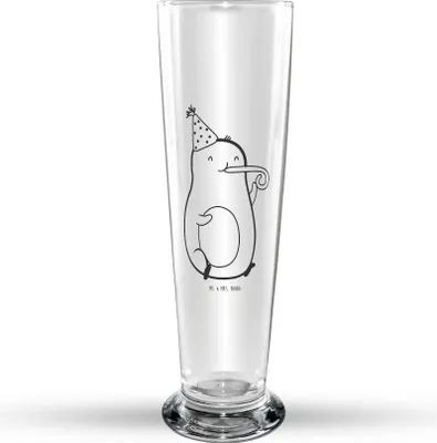 Produktbild von Mr. & Mrs. Panda Bierglas Avocado Feier - Transparent - Geschenk, Bierbecher, Trinkglas, Glasbecher, Party, Gute Laune, Geburtstag, Veggie, Bier Glas, Glasbierglas, Tröte