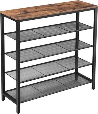 Produktbild von Schuhregal - Schuhschrank - Metallrahmen - Höhenverstellbar 72–152 cm - Braun